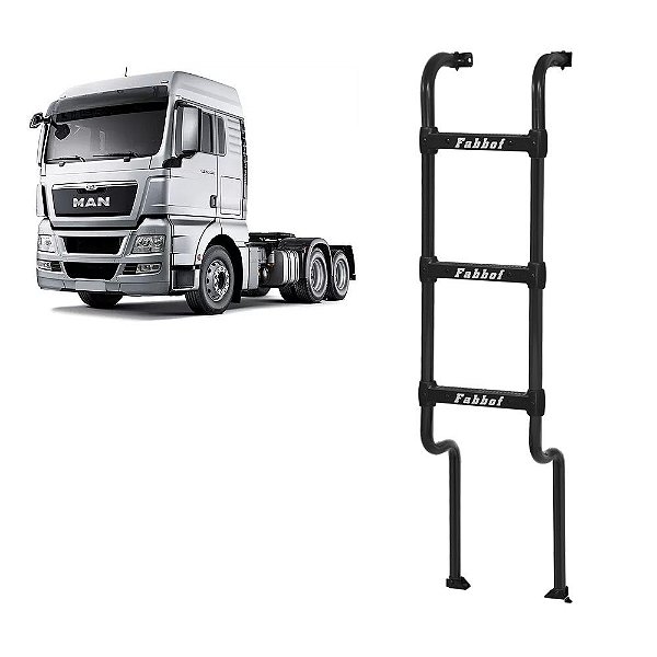 Estribo Traseiro Cabine MAN TGX - 3 Degraus - 1432mm Preto