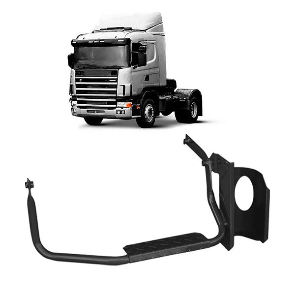 Escada Plataforma Compatível c Scania 124 Preto Lado Direito