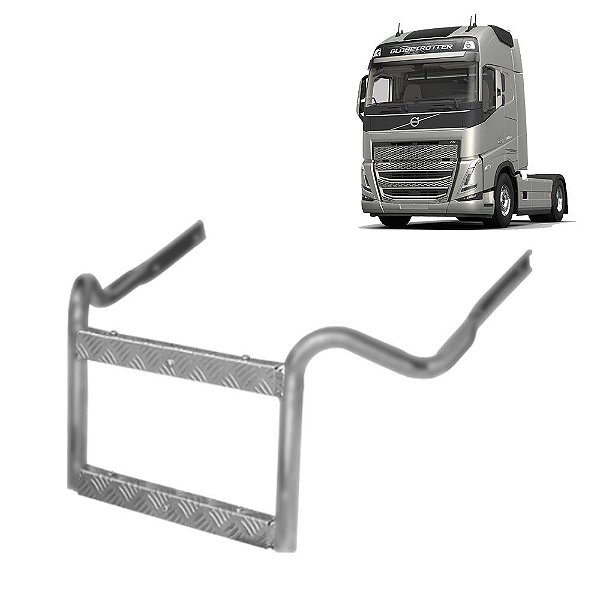 Estribo Plataforma Caixa Bateria p Volvo FH FM NH Cinza