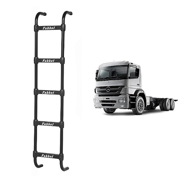Estribo Traseiro p Mercedes-Benz 1944 5 Degraus Preto