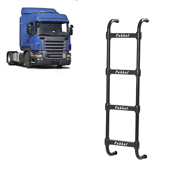 Estribo p Cabine Scania T/R 114/124 Preto 4 Degraus 1460mm