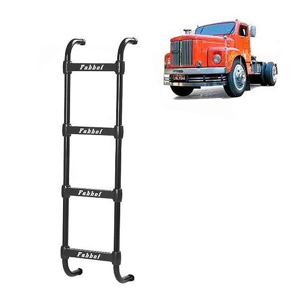 Estribo para Cabine Scania L111 Preto 4 Degraus