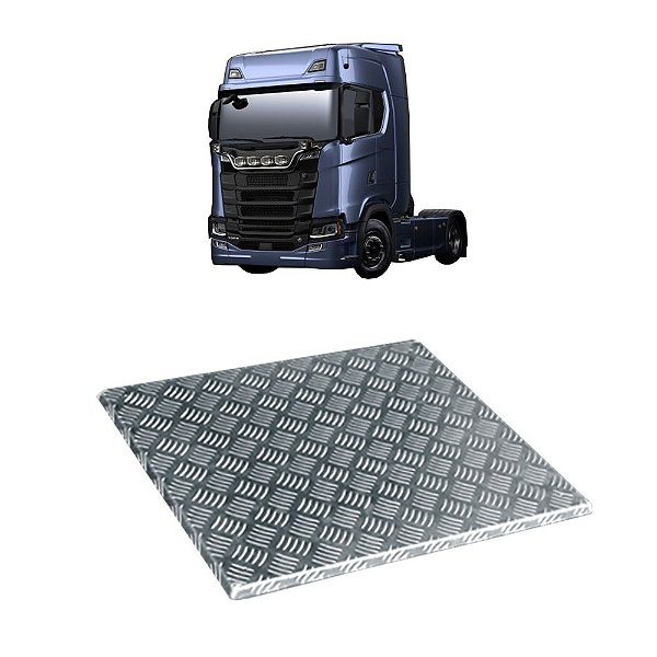 Protetor Caixa Bateria p Scania NTG 2021 478 x 482mm Cromado