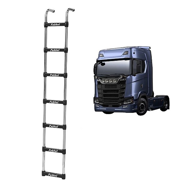 Estribo Traseiro p Scania NTG S 2020 2021 7 Degraus Cromada