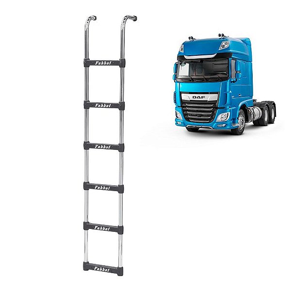Estribo Traseiro Cabine Alta DAF CF 85 - 6 Degraus Cromado