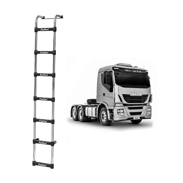 Estribo Cabine Iveco Stralis Hi-Way 7 Degraus 2260mm Cromada