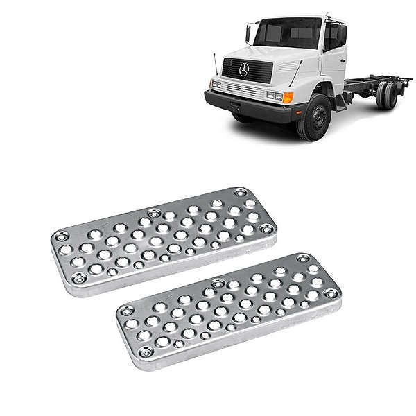 Conjunto Estribo Lateral p Mercedes Benz 1620 - Cromado