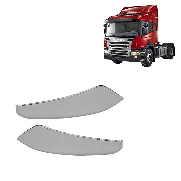 2 Acabamento Cromado Defletor Frontal p Scania R 2014/2018