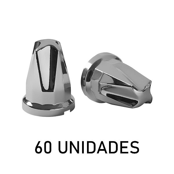 60 Capa de Porca de Roda 33mm - Helicoidal Cromada