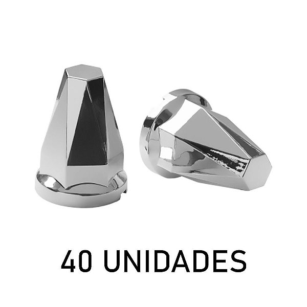 40 Capa de Porca de Roda 32mm - Diamante Cromada