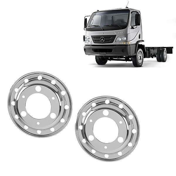 Par Calota Americana Dianteira Aro 17,5 Mercedes Benz Accelo