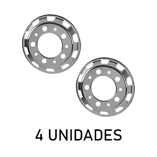 Calota Americana Dianteira Aro 22,5 para Rodoar - 4 Unidades