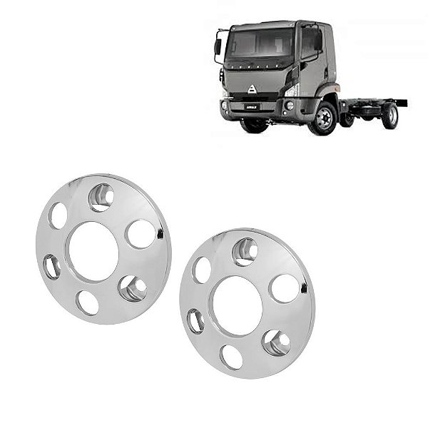 Par Calota Protetor de Roda Elegance p Ford Cargo Dianteira