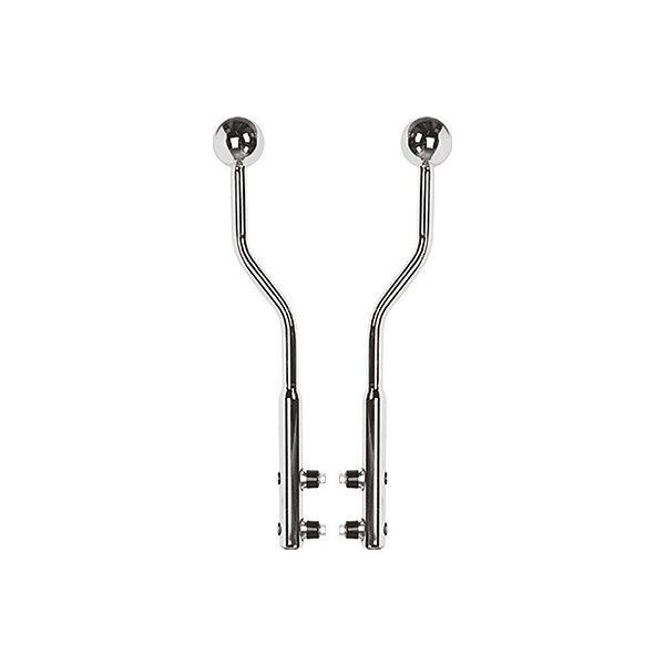 Par Baliza Curva Longa com Bola Cromada - 1030 mm
