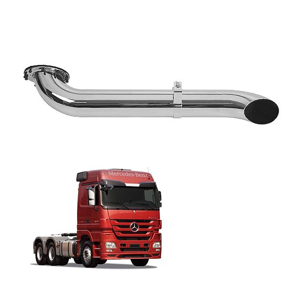 Kit Escapamento Actros 2016 Em Diante 5 Le Cromado Completo