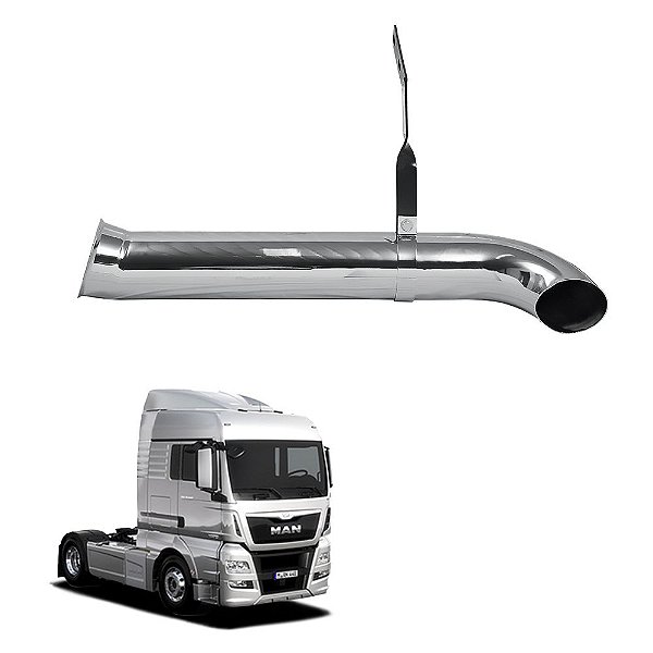 Kit Escapamento Man Tgx Curto 5 Cromado Le