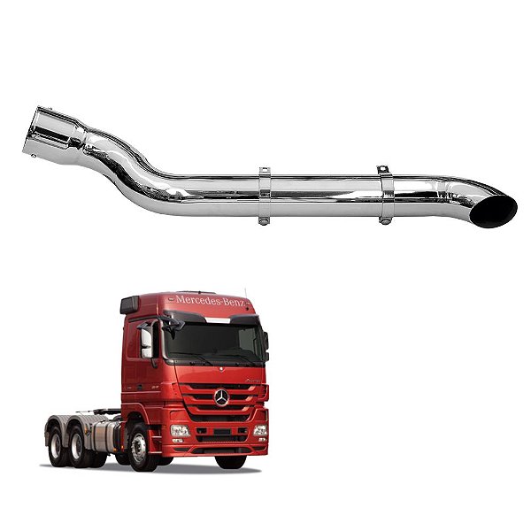Kit Escapamento MB Actros Até 2011 5 Cromado LE Completo