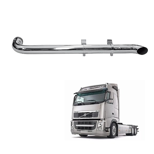 Kit Escapamento Cromado Volvo FH Até 2014 5 Longo LE