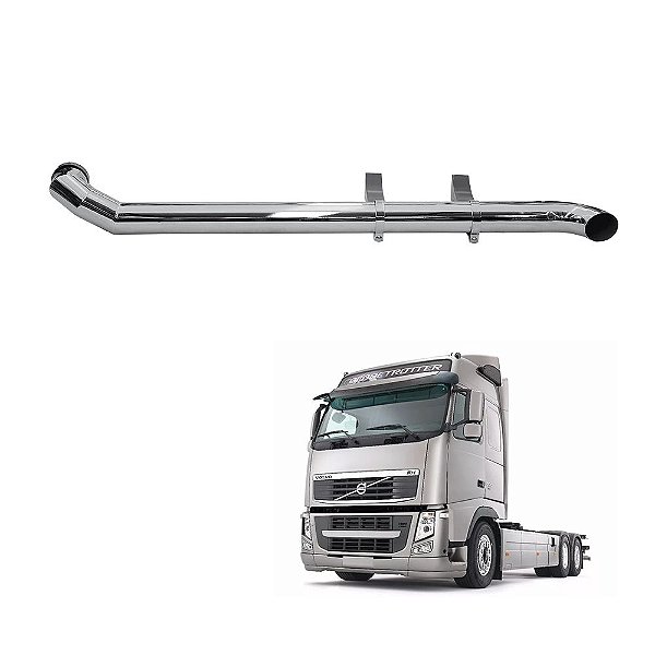 Kit Escapamento Cromado Volvo FH Até 2014 5 Longo LE