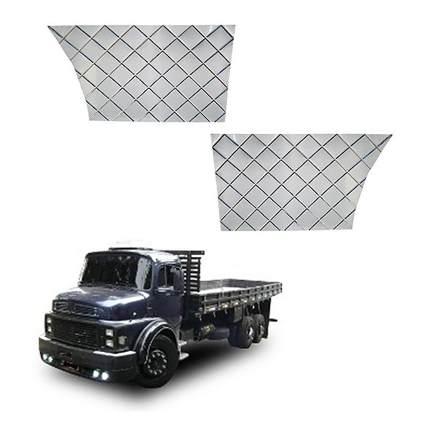 Polaina Lateral Estribo MB 1113/1114 Em Inox Par