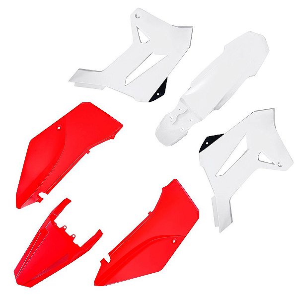 Kit Plástico R1DE XR 250 2016 2017 2018 2019-Branco/Vermelho