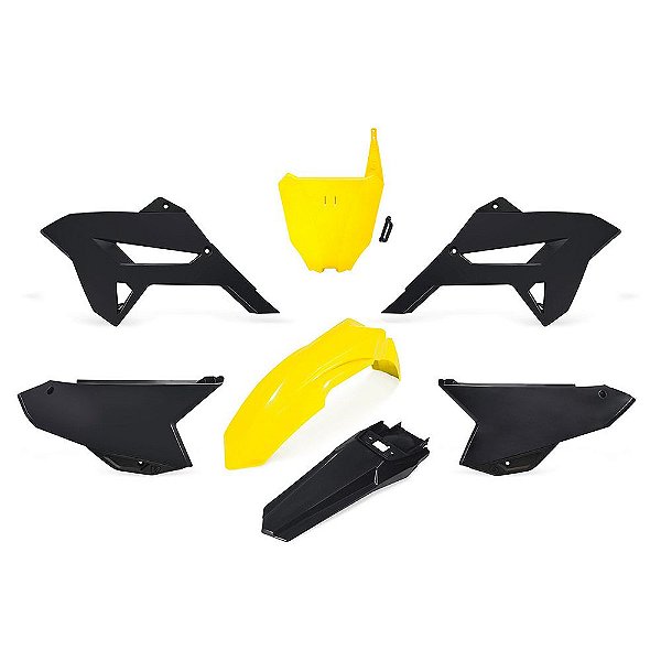 Kit Plástico R1DE CRF 230 2016 2017 2018 2019 - Amarelo Neon