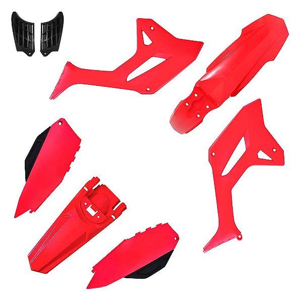 Kit Plástico R1DE CRF 250F 2008 2009 2010 2011 2012-Vermelho