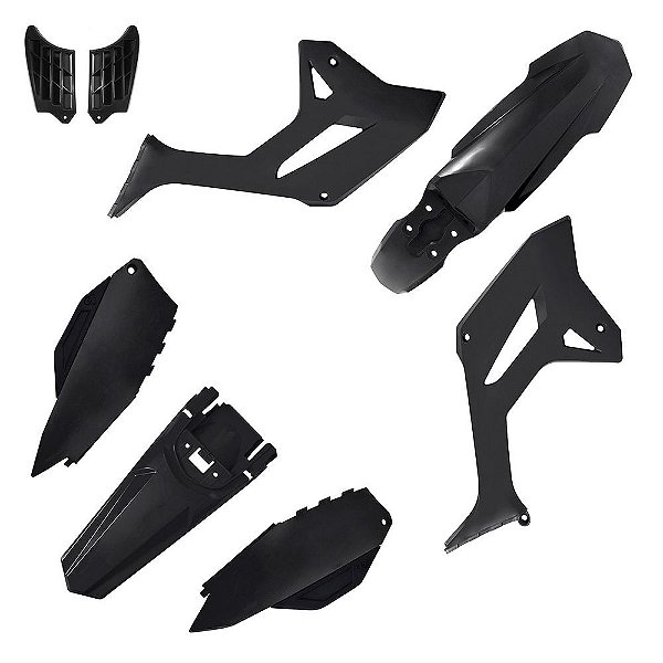 Kit Plástico R1DE CRF 250F 2008 2009 2010 2011 2012 - Preto
