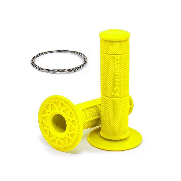 Par Manopla Diamond Waffle (C/ Arame Inox) - Amarelo Neon