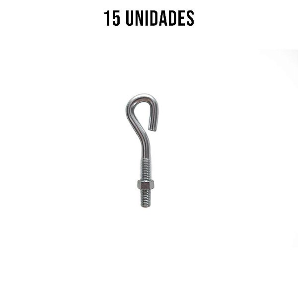 Presilha Pitão Com Porca Zincado Branco - 15un