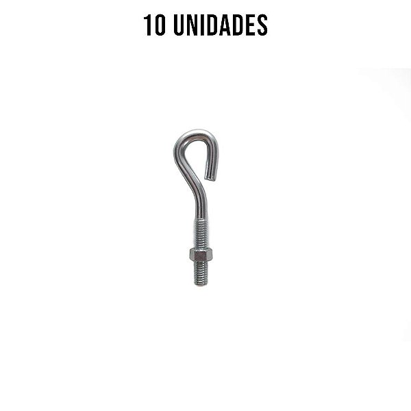 Presilha Pitão Com Porca Zincado Branco - 10un