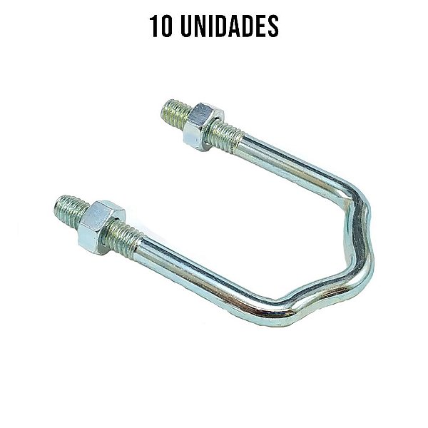 Presilha W 40mm Com Porca Zincado Branco - 10un