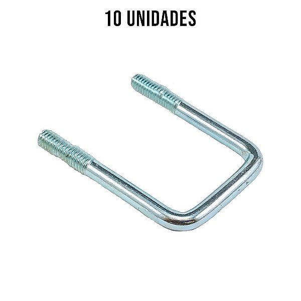 Presilha U 40mm Sem Porca Zincado Branco - 10un