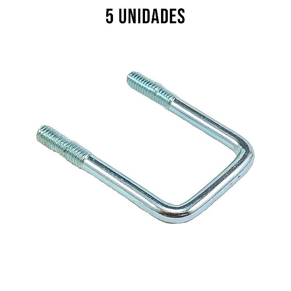 Presilha U 40mm Sem Porca Zincado Branco - 5un