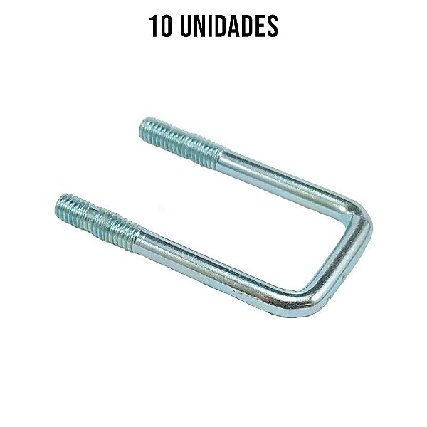 Presilha U 32mm Sem Porca Zincado Branco - 10un