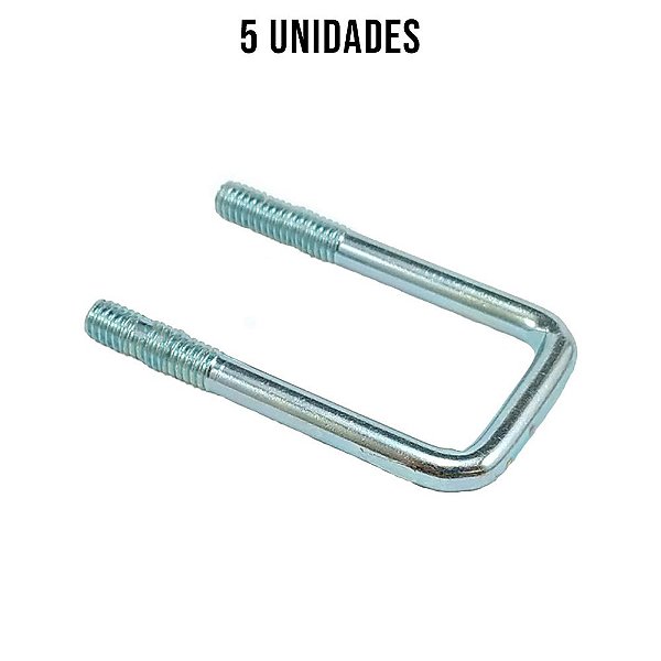 Presilha U 32mm Sem Porca Zincado Branco - 5un