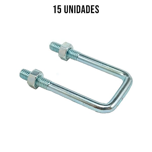 Presilha U 32mm Com Porca Zincado Branco - 15un