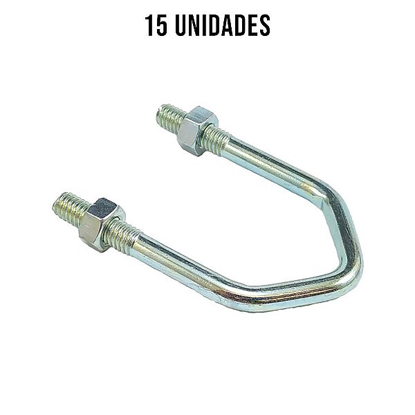 Presilha V 40mm Com Porca Zincado Branco - 15un