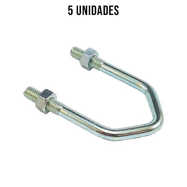Presilha V 40mm Com Porca Zincado Branco - 5un