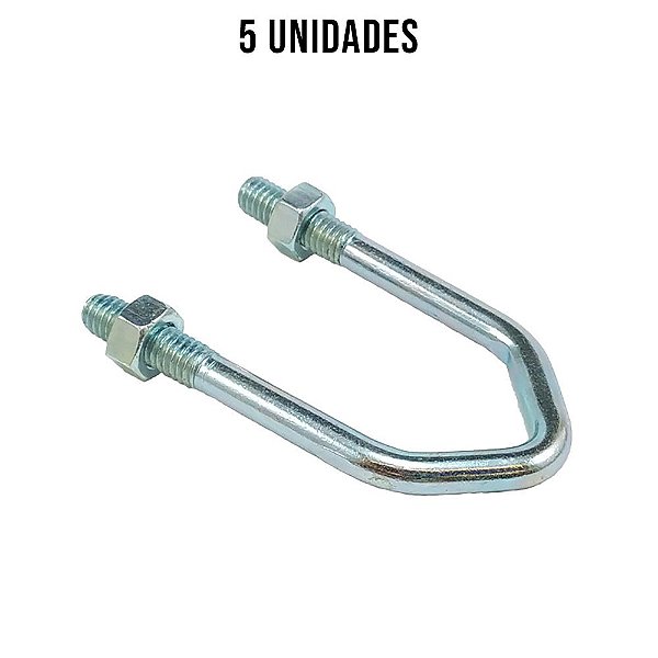 Presilha V 32mm Com Porca Zincado Branco - 5un