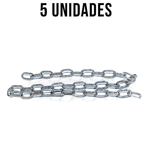 Corrente Galvanizada Branca Para Carga 6mm X 1,3m - 5un