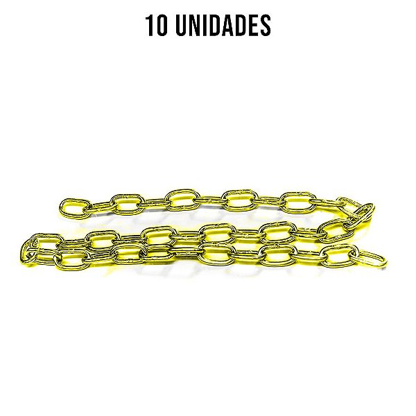 Corrente Galvanizada Amarela Para Carga 5,5mm X 1,3m - 10un
