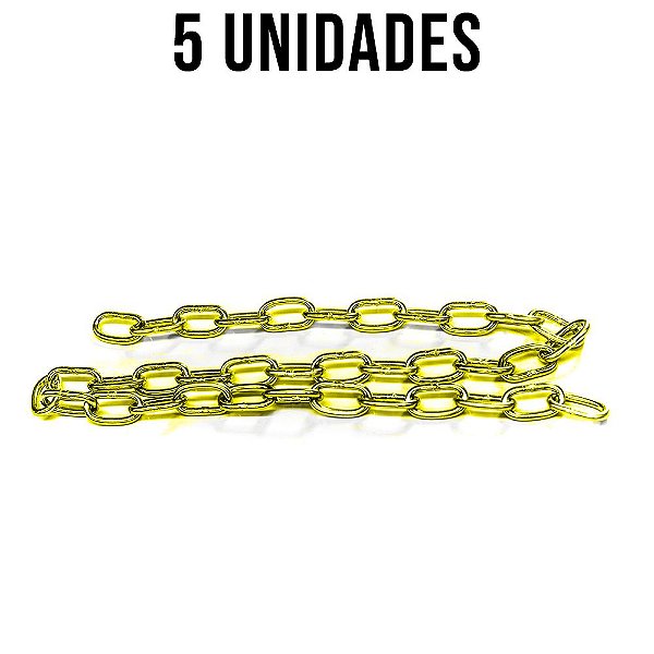 Corrente Galvanizada Amarela Para Carga 5,5mm X 1,3m - 5un