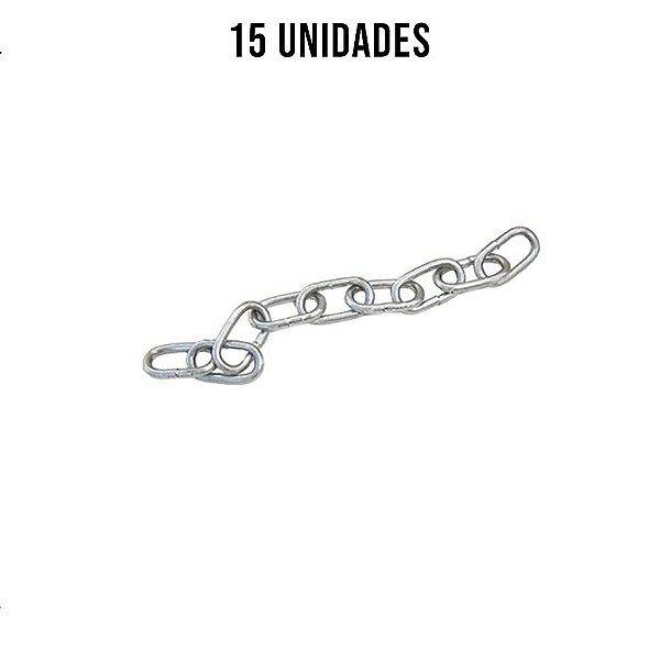 Corrente Para Pino 3,0mm 9 Elos Zincado Branco - 15un