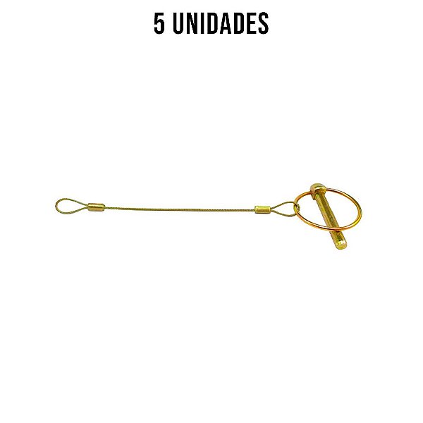 Pino Quebra Dedo 5/16"X 2 C/ Cabo De Aço Zincado Amar. 5un