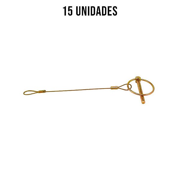 Pino Quebra Dedo 1/4" X2 C/ Cabo De Aço Zincado Amarelo-15un