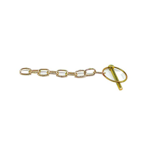 Pino Quebra Dedo 1/4" X 2 Com Corrente Zincado Amarelo