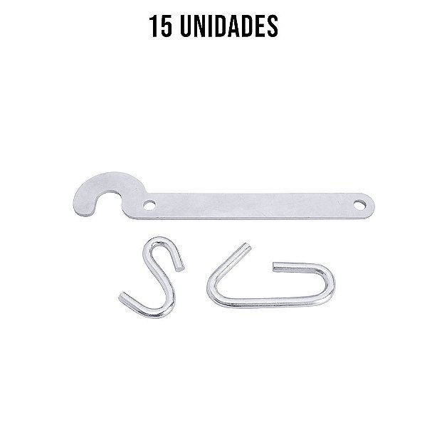 Kit Trava Da Corrente Carreta Gancho S E Argola 7mm - 15un
