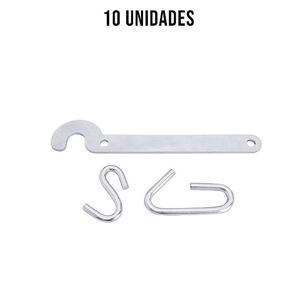 Kit Trava Da Corrente Carreta Gancho S E Argola 7mm - 10un
