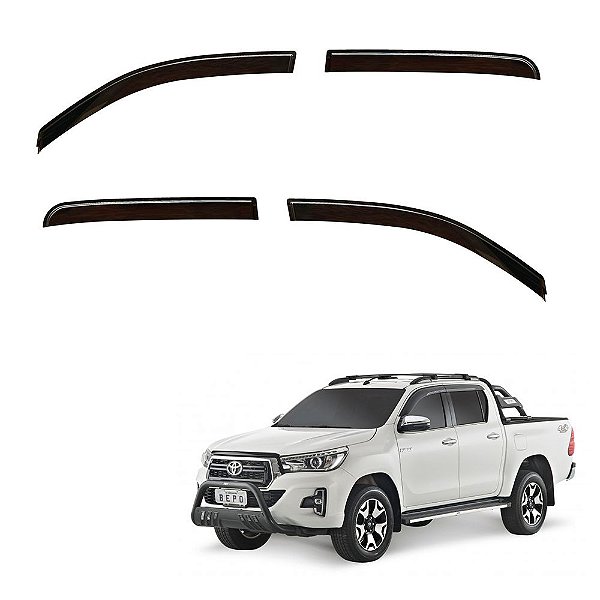 Calha De Chuva Hilux 2018 2019 2020 2021 Cabine Dupla Fume